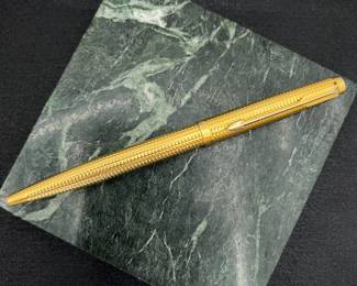 Vintage Parker 75 Tiffany Grid 14k Gold Fill Ballpoint Pen Made in France