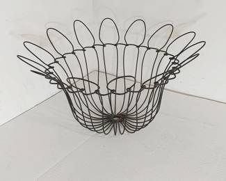 Antique French Wire Flower Form Basket