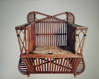 Rare 1930"s American Art Deco Stick Wicker LoungeChair