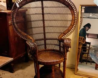 Wicker/Rattan "Emmanuelle" Peacock Chair