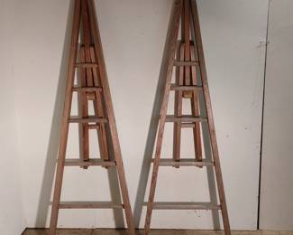Unusual Peak Top Orchard Ladders w/Adjustable Arm