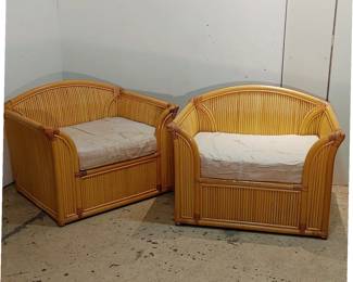 Oversized Rattan Lounge Chairs