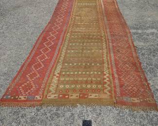 Antique Turkish Nomadic Tribal Kilm Rug