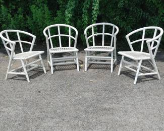 Set of 4 Tommi Parzinger Rattan Chairs