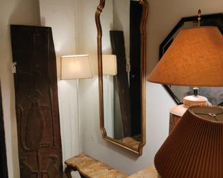 Handmade Pino DeLuca Large Giltwood Mirror w/Console - Italy 1960's