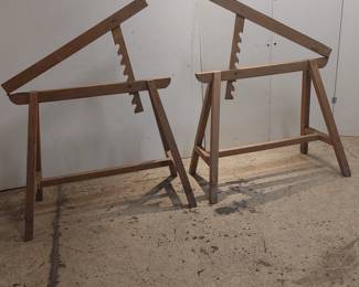 Antique Metamorphic Draftsman Sawhorses Virca 1900 - 1930