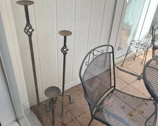 Patio furniture and candle holder