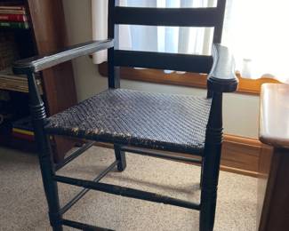 Antique wicker seated chair.