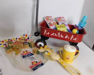 Vintage Children's Wagon, Blocks & More!
