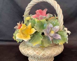 Capodimonte Porcelain Flower Basket
