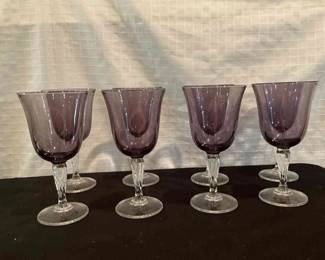 Cristal DArques Amethyst Wine Glasses