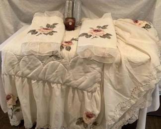 Floral Appliqud Chiffon Bedding