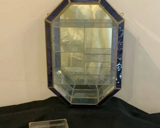 Glass And Brass Curio And Box