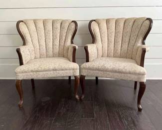 Vintage Channelbacked Arm Chairs