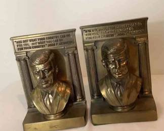 Vintage John F, Kennedy, And Abraham Lincoln Brass Busts