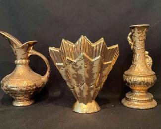Weeping Gold Pitcher And Vase