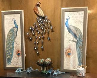 Peacock art and wall hanging