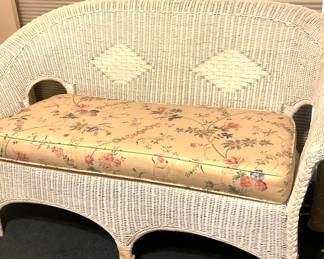 Settee - old wicker from The Fitzgerald House on S. Broadway