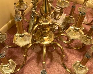 One of two extra fine brass chandeliers