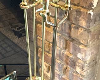 Brass fireplace tools