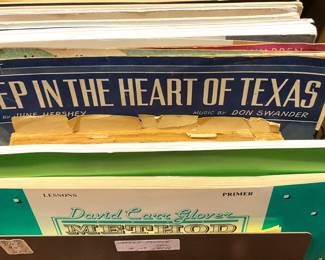 Lots of sheet music  .  .  .  including "Deep in the Heart of Texas"