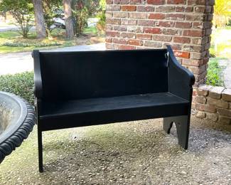 Black wooden bench