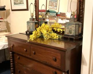Antique dresser and mirror