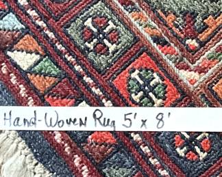 Hand-woven rug - 5 feet x 8 feet