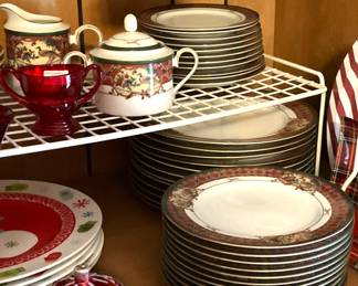 67 pieces of Noritake "Royal Hunt" Christmas dishes