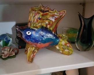 Murano Glass Fish Sculpture 