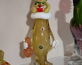 Vintage Murano Hand Blown Glass Clown Figurine