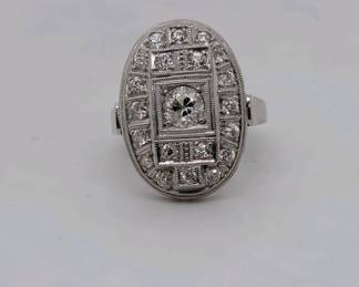 Antique 1 Carat Diamond Ring set in 14k White Gold