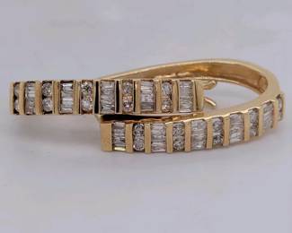 1.2 Carat Diamond Hoop Earrings set in 10k Yellow Gold
