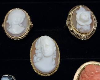 Antique Cameo Rings in 10k, 14k and 18k Gold