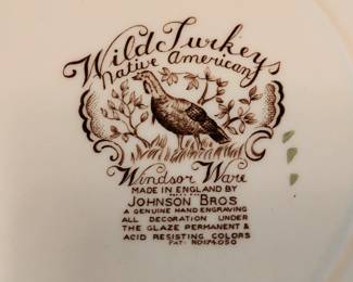 Wild Turkey Native American Windsor Ware Dishware