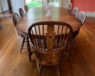 Substantial dining table w/Windsor style chairs 
Item Location
Dining Room 