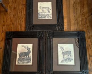 Awesome framed stag and doe etchings 
Item Location
Main Floor Living Room 