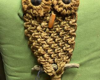 Vintage macrame owl