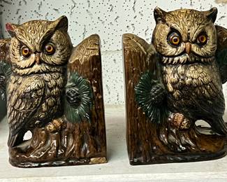 vintage owl bookends