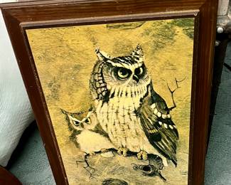 vintage owl wall art 