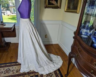 2.)  Linen Victorian Slip.  Probably for a lobster tail bustle.  Signed Letti G. Robinson.  $95.00