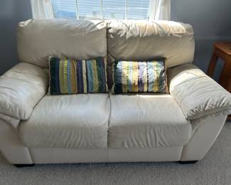 Leather loveseat