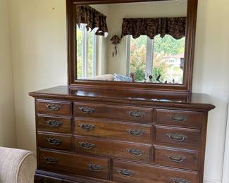 Sterling House Jamestown NY Solid Cherry Dresser and Mirror