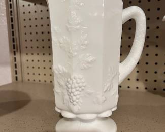 Westmoreland Milk Glass Paneled Grape  Pitcher
