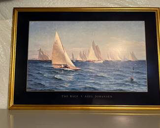 AXEL JOHANSEN The Race sailing boating nautical high quality art print 