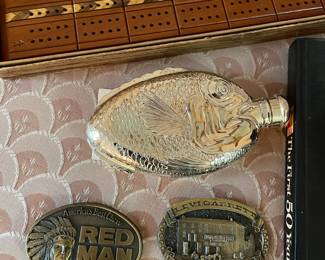 Silverplate fish flask