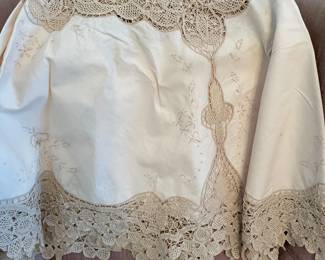 Round battenburg tablecloth