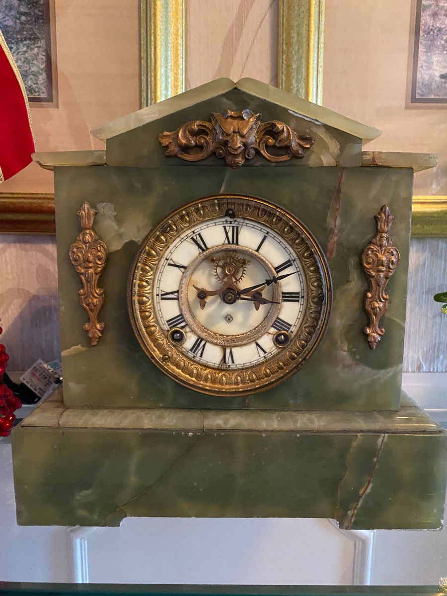 #Antique marble clock