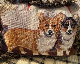 corgi needle pointe pillows