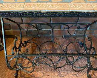 tile top iron side table